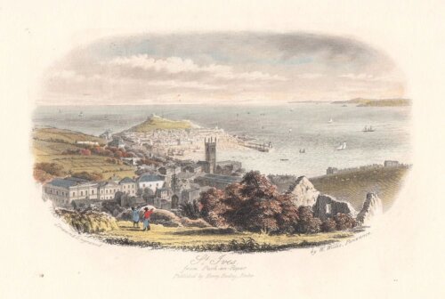 St. Ives from Park-an-Roper.  (antique print)