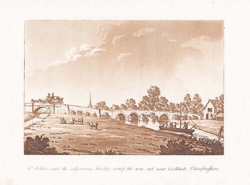 St John's and the adjoining bridge across the new cut near Lechlade Glocestershire 