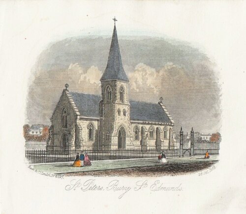 St. Peters, Bury St. Edmunds.  (antique print)