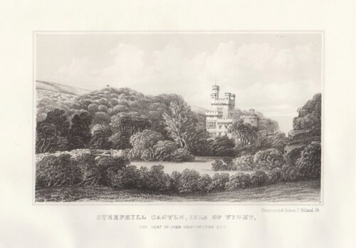 Steephill Castle, Isle of Wight, the Seat of John Hamborough. Esq.  (antique print)