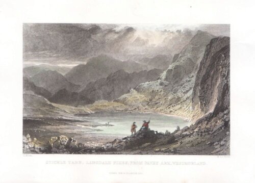 Stickle Tarn, Langdale Pikes, from Pavey Ark, Westmorland.