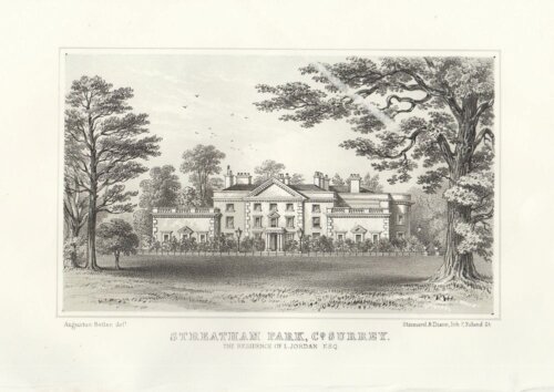 Streatham Park, Co. Surrey. The Residence of L. Jordan. Esq.  (antique print)