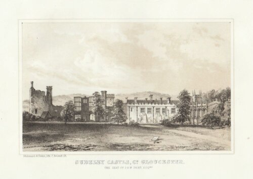 Sudeley Castle, Co. Gloucester.  The Seat of J & W Dent.  Esqrs.  (antique print)