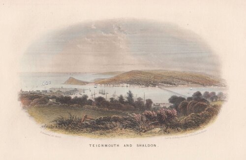 Teignmouth and Shaldon.  (antique print)