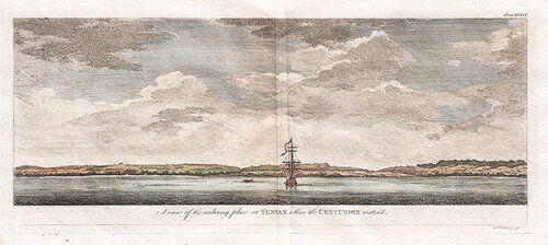 A view of the anchoring place at Tenian where the Centurion water'd