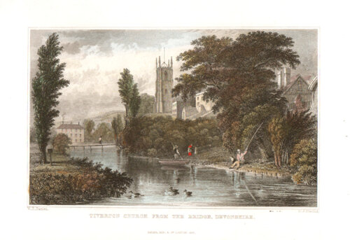 Tiverton Church from the bridge Devonshire