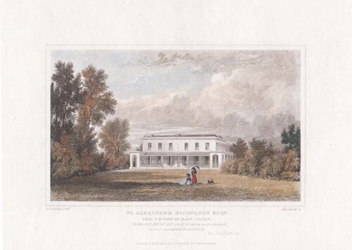 To Alexander Nicholson Esq this N E View of East Court Charlton Kings His Seat