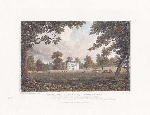 To Walter Lwrence Lawrence Esq this NW View of Sandywell Park