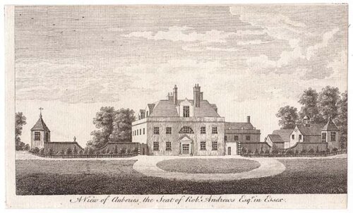 A View of Auberies the Seat of Robt Andrews Esq in Essex