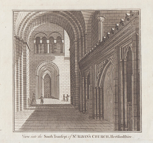 View into the South Transept of St Alban's Church Hertfordshire