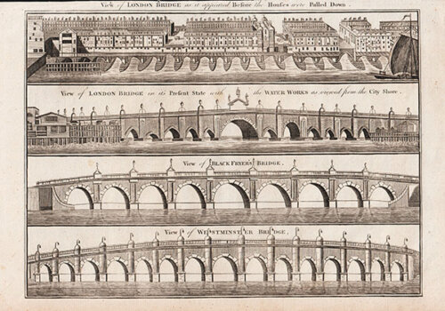 View of London Bridge as it appeared Before the Houses were Pulled Down