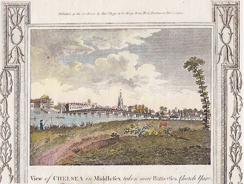View of Chelsea in Middlesex taken near Battersea Church Yard