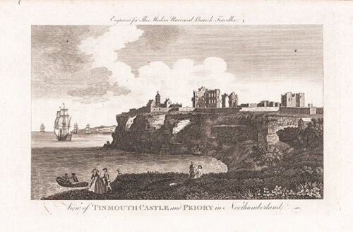 View of Tinmouth Castle and Priory in Northumberland