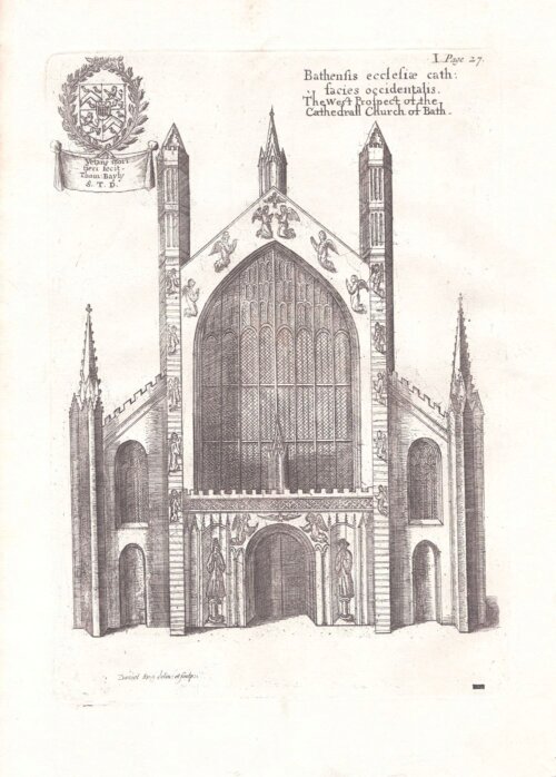 The West Prospect of the Cathedral Church of Bath  (antique print)