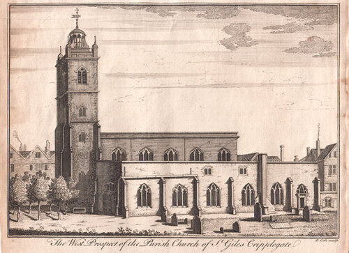 The West Prospect of the Parish Church of St Giles Cripplegate