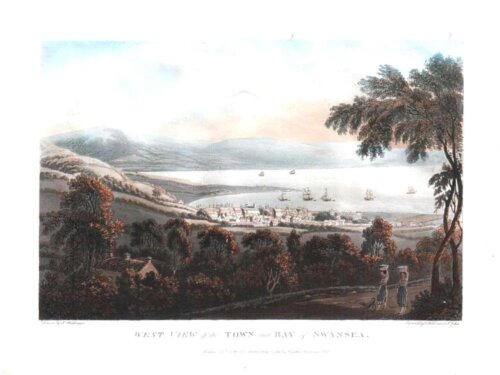 West View of the Town and Bay of Swansea.