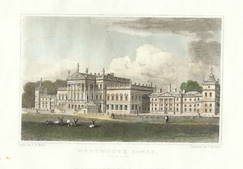 Wentworth House, Yorkshire.   (antique print)