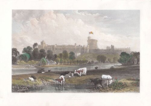 Windsor Castle from the Eton Playing Fields  (antique print)
