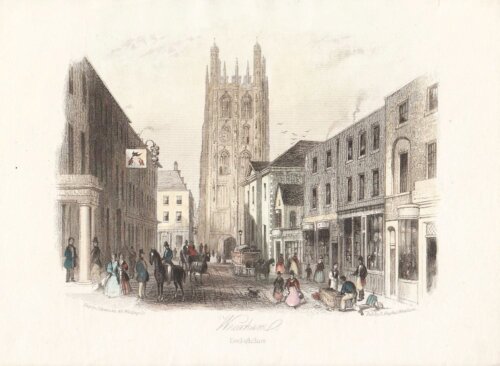 Wrexham, Denbighshire.  (antique print)