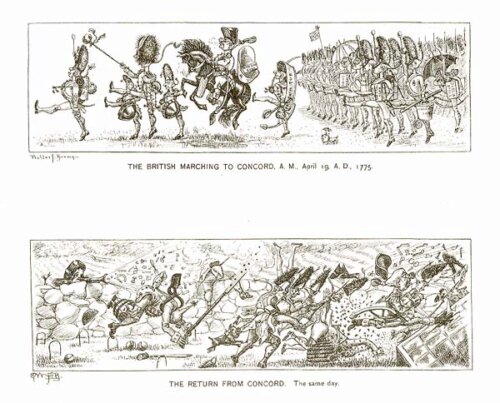 The British Marching to Concord AM April 19 AD 1775 and The Return from Concord The same Day