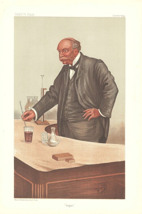 John William Strutt, 3rd Baron Rayleigh  (antique print)