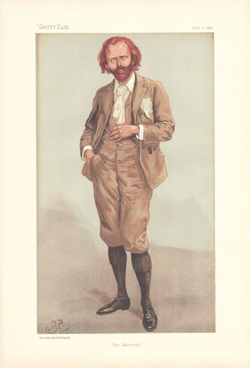 Sir Thomas Henry Hall Caine CH KBE   (antique print)