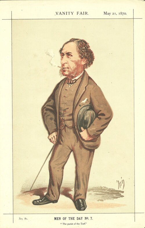 Sir Joseph Henry Hawley 3rd Baronet  English thoroughbred race horse owner   (antique print)