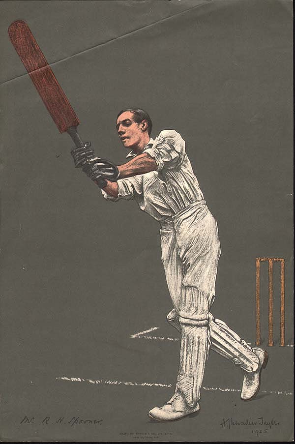 Mr Reginald H Spooner  Lancashire  -  Finish of Off-drive along the Ground