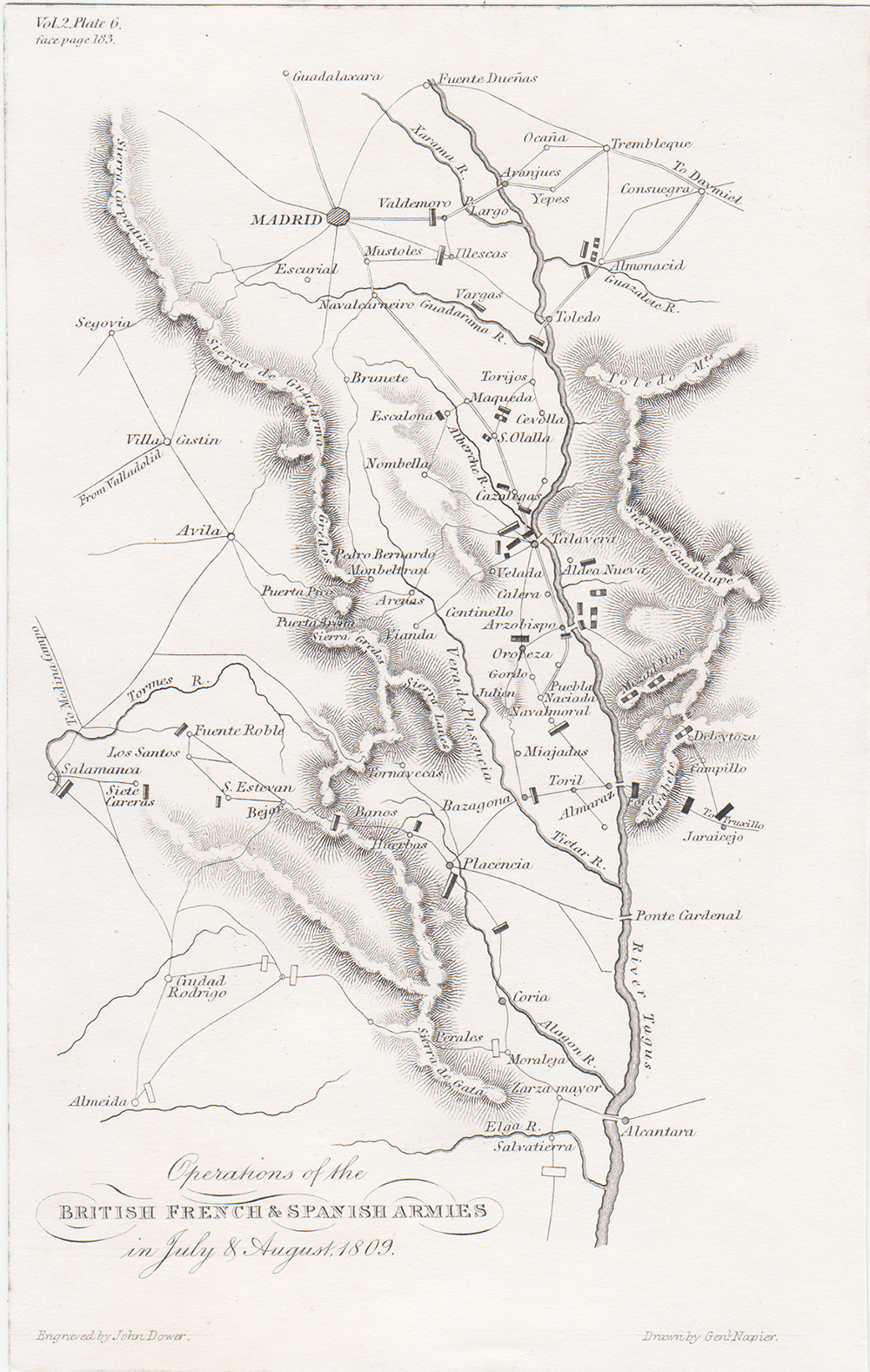 Operations of the British French & Spanish Armies in July & August 1809