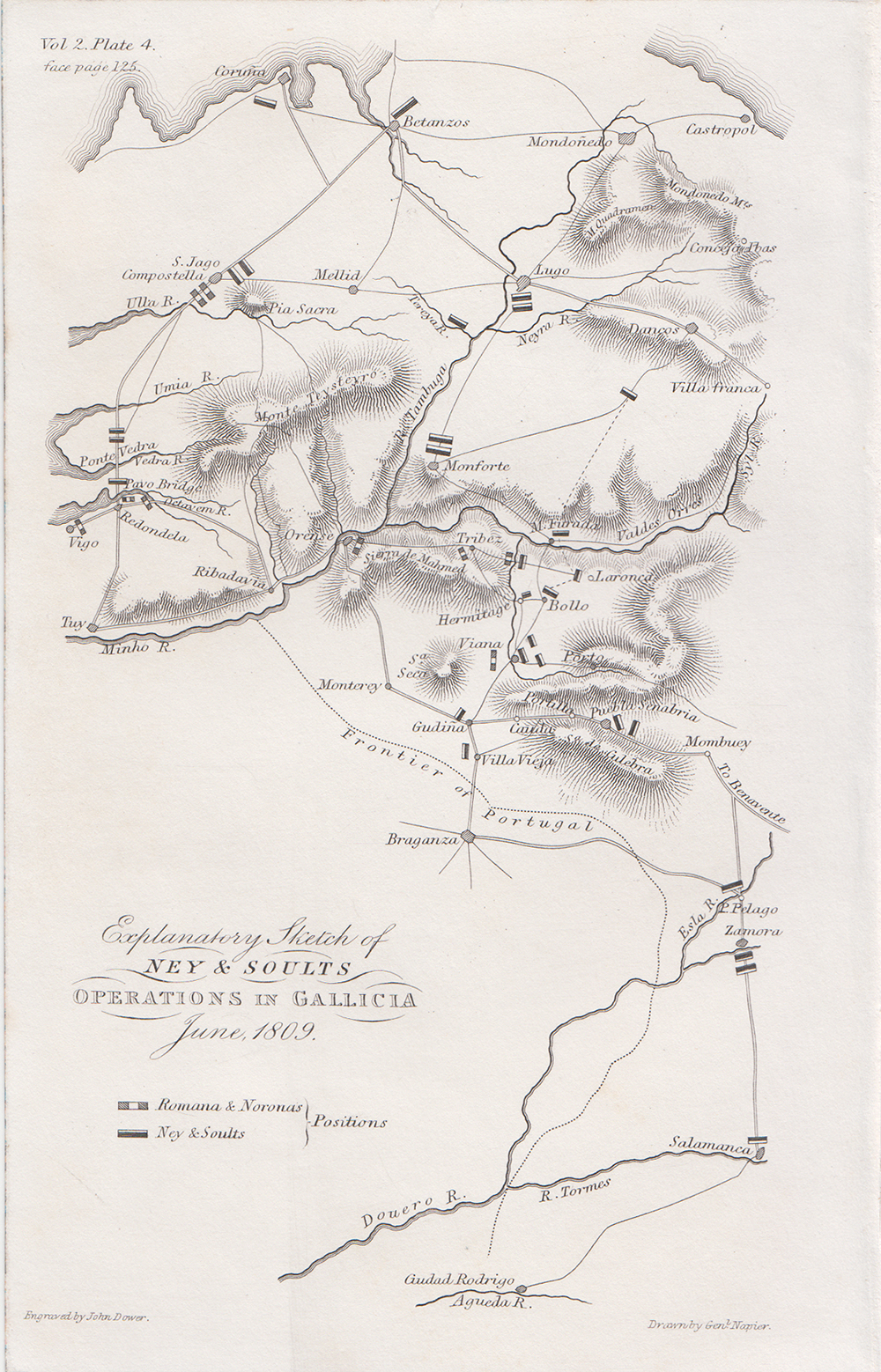 Explanatory Sketch of Ney & Soults Operations in Gallicia June 1809