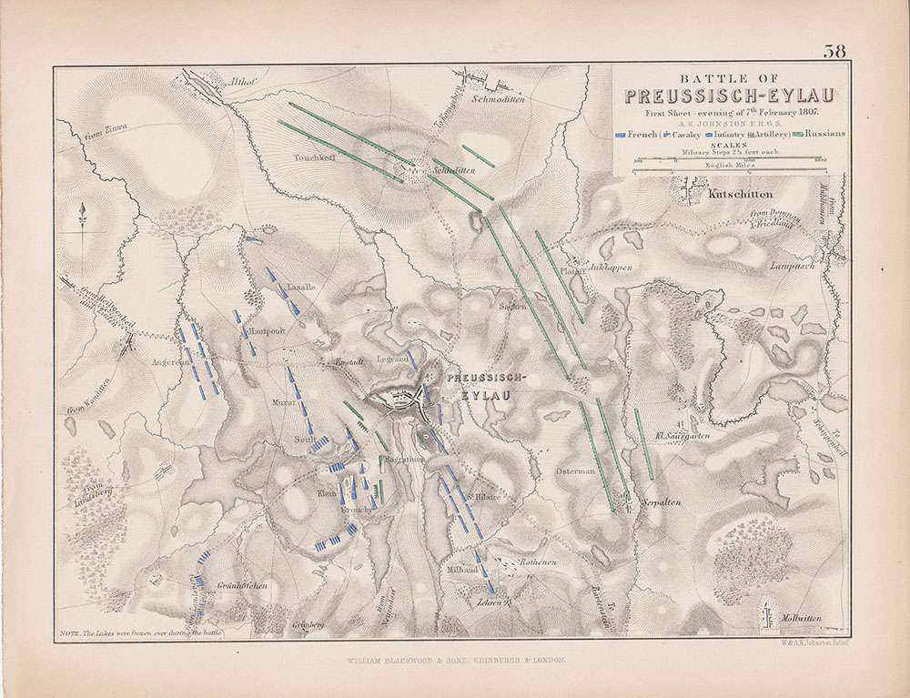 Battle of Preussisch-Eylau - First Sheet evening of 7th February 1807