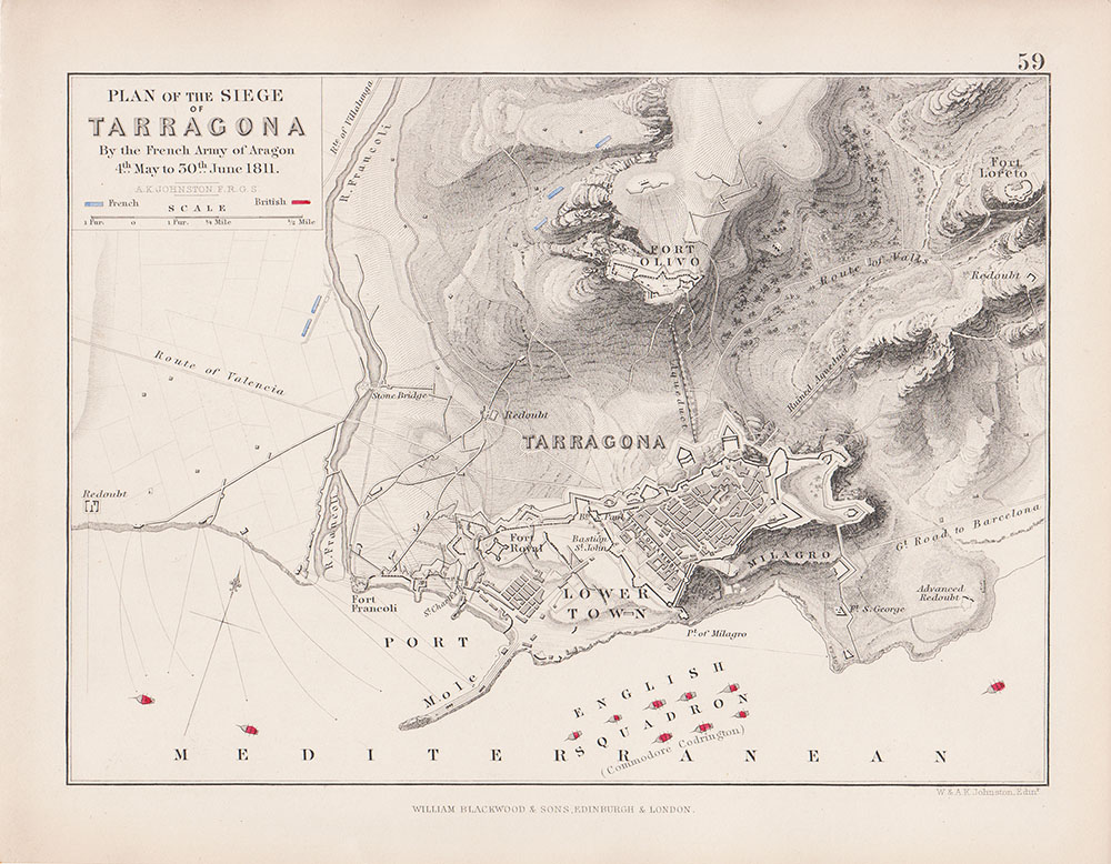 Plan of the Siege of Tarragona By the French Army of Aragon 4th May to 30th June 1811