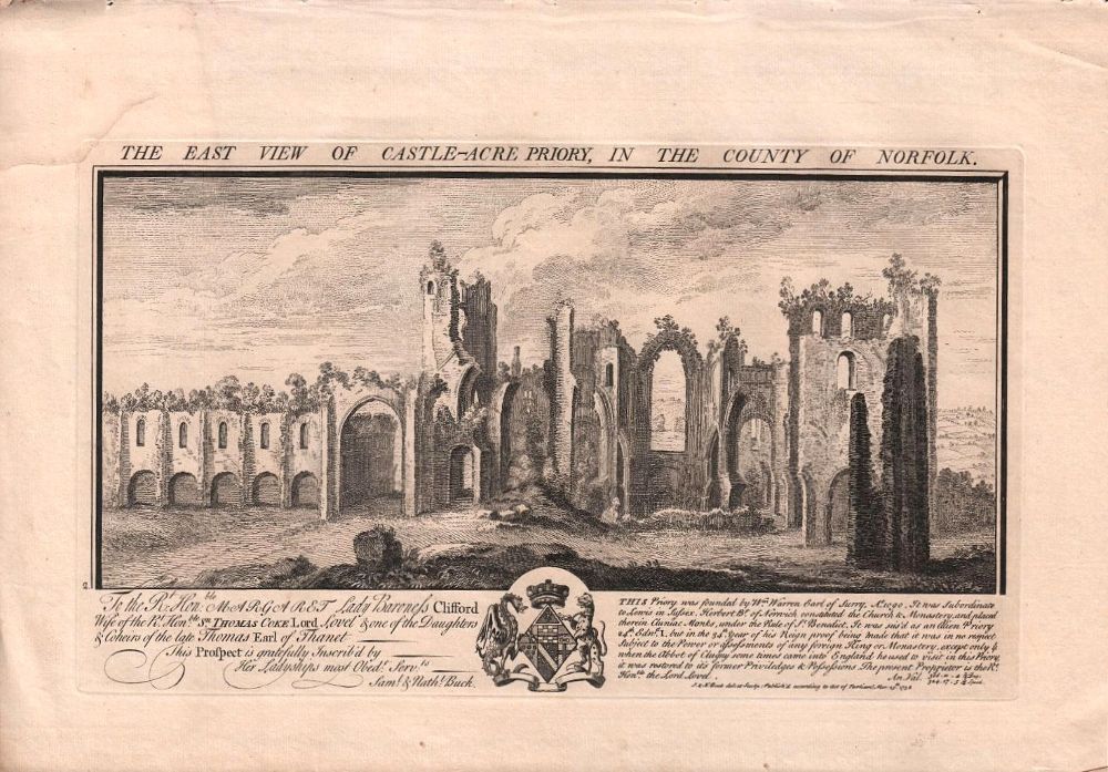 The East View of Castle Acre Priory, in the County of Norforlk. 