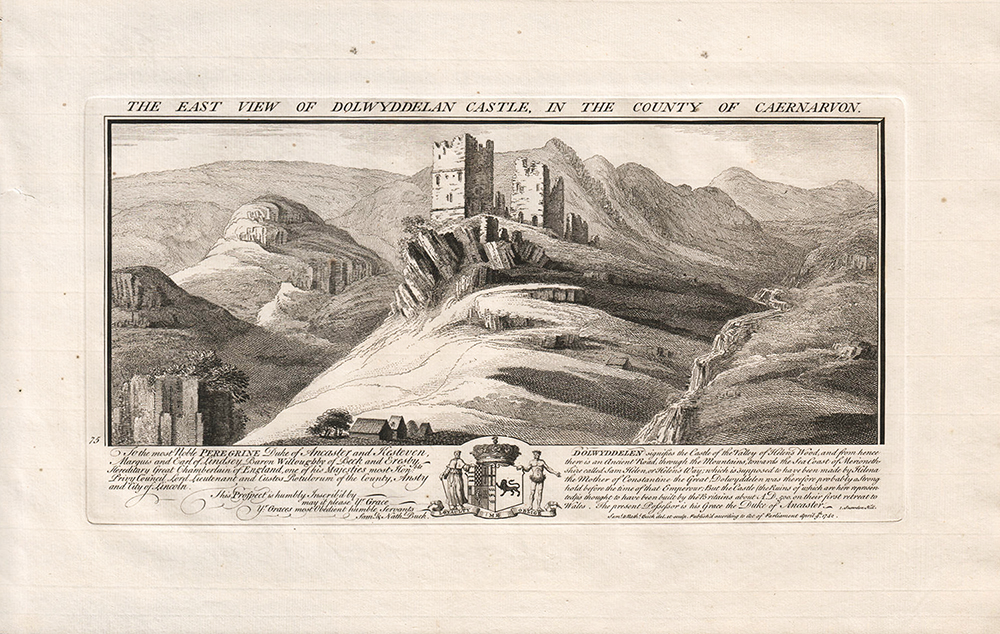 The East View of Dolwyddelan Castle in the County of Caernarvon.