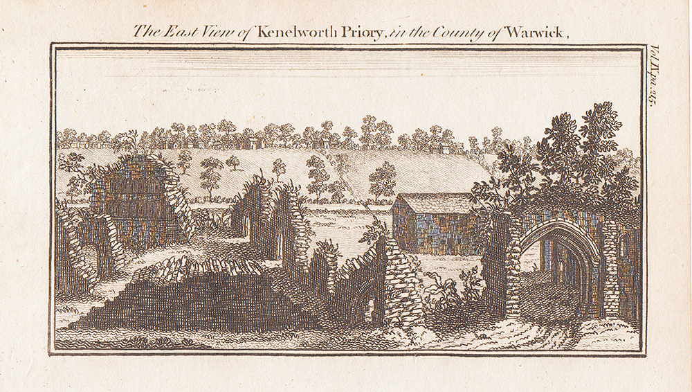 The East View of Kenelworth Priory in the County of Warwick 