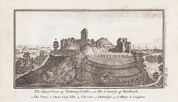 The East View of Tutbury Castle in the County of Stafford 