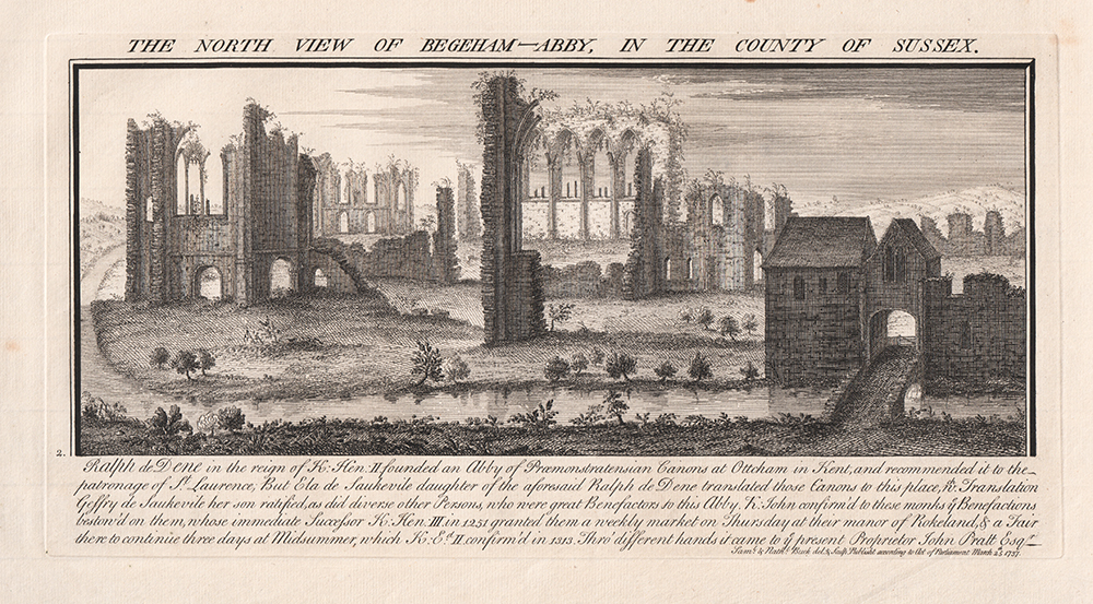 The North View of Begeham Abby in the County of Sussex