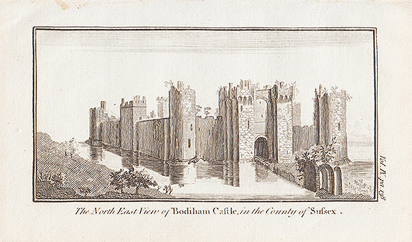 The North East View of Bodiham Castle in the County of Sussex 