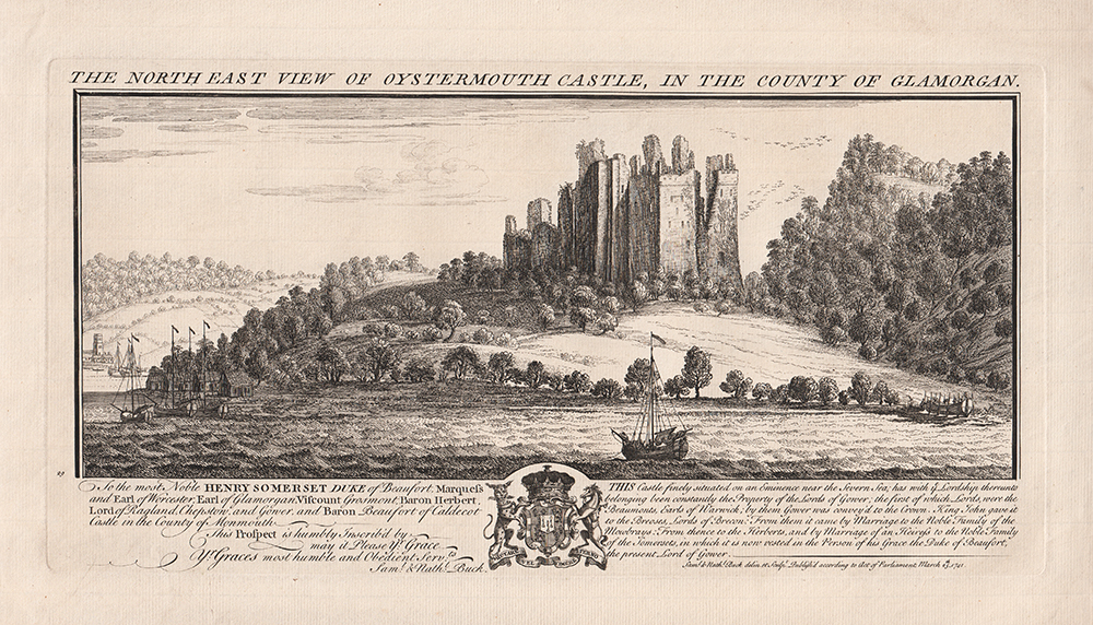 The North East View of Oystermouth Castle in the County of Glamorgan