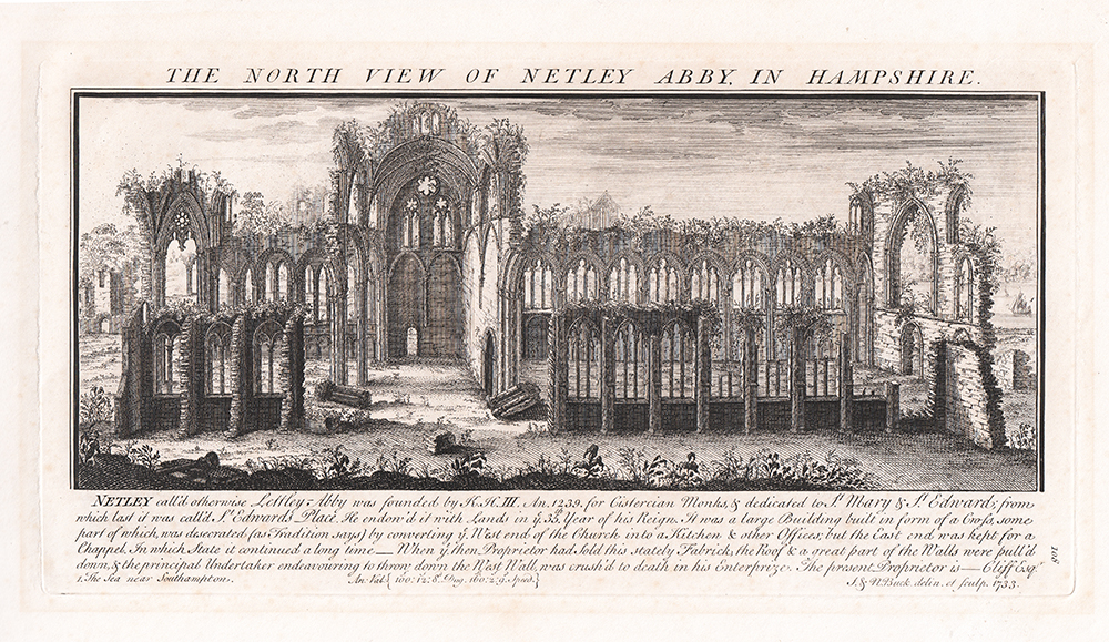 The North View of Netley Abby in Hampshire 
