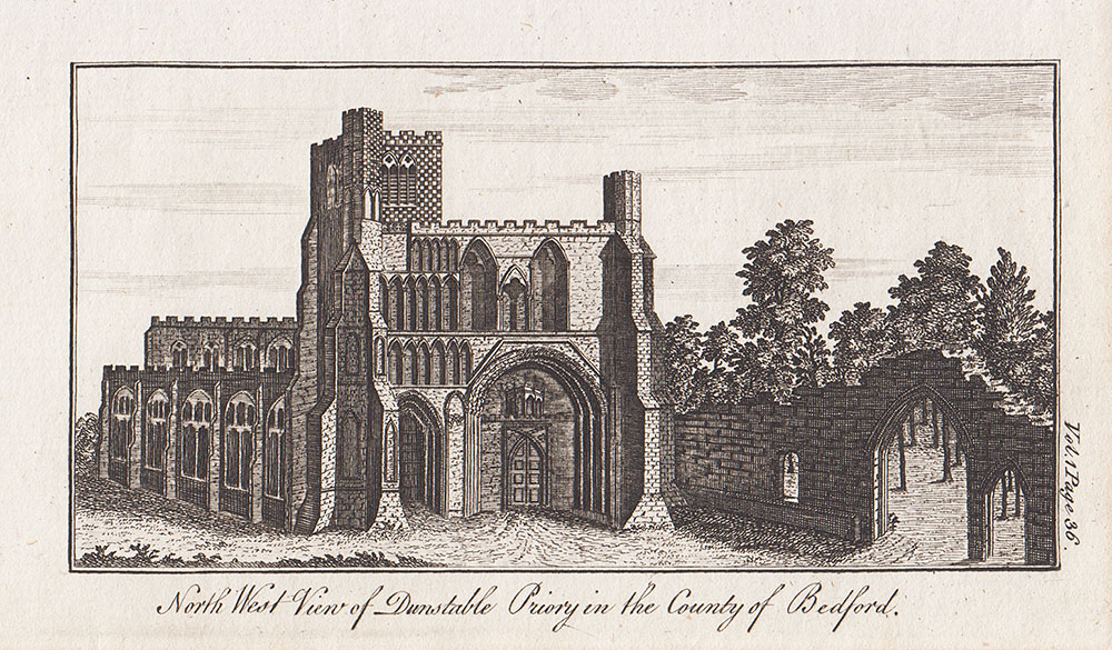 North West View of Dunstable Priory in the County of Bedford