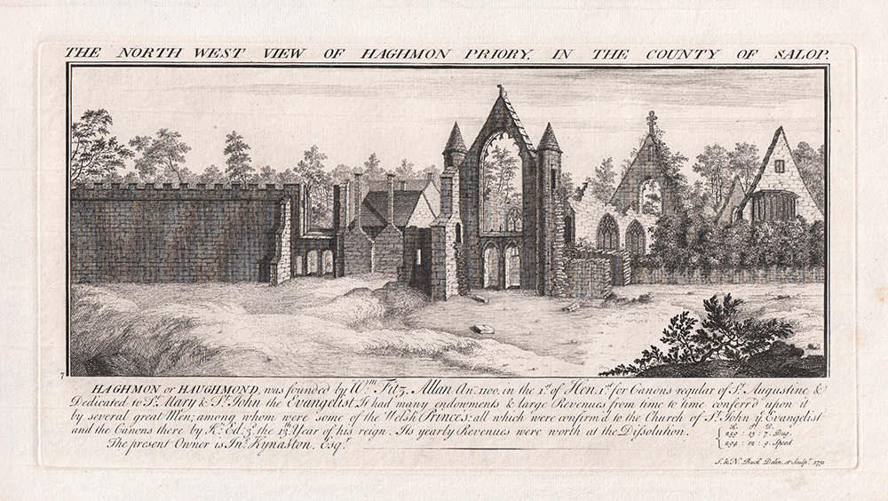 The North West View of Haghmon Priory in the County of Salop