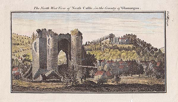 The North West view of Neath Castle in the County of Glamorgan 