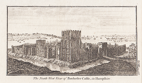 The North West View of Porchester Castle in Hampshire
