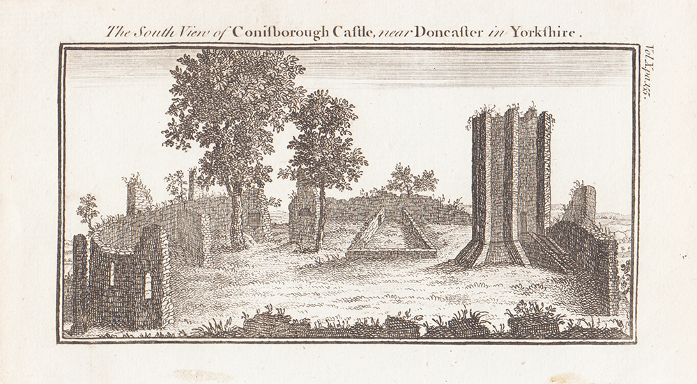 The South View of Conisborough Castle near Doncaster in Yorkshire.