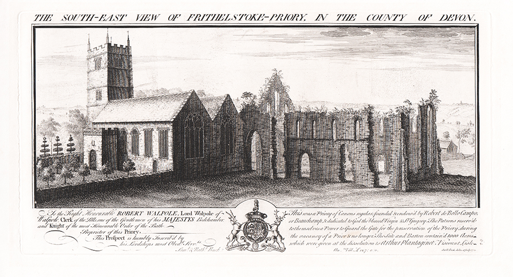 The South East View of Frithelstoke Priory in the County of Devon 