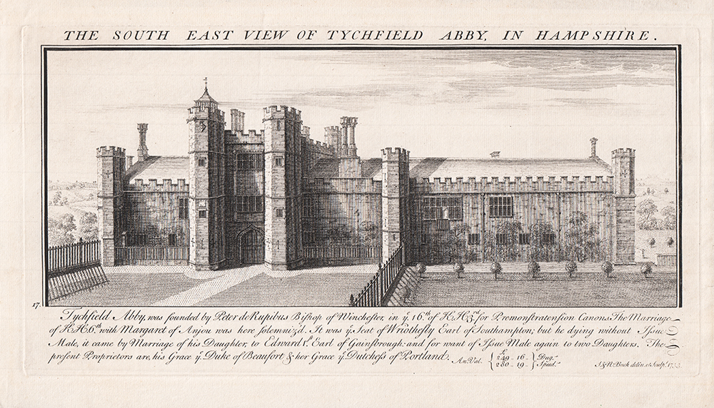 The South East View of Tychfield Abby in Hampshire 