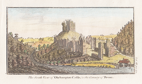 South view of Okehampton Castle in the County od Devon 