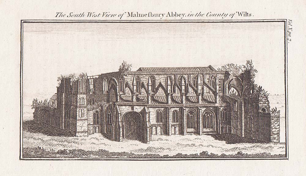 The South West View of Malmesbury Abbey in the County of Wilts