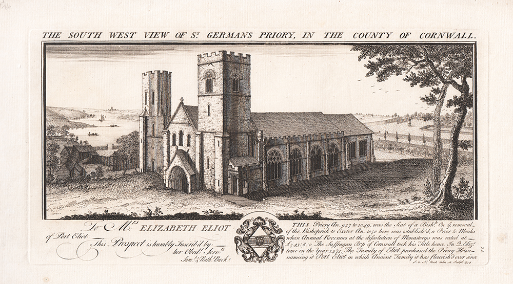 The South West View of St Germans Priory in the County of Cornwall 